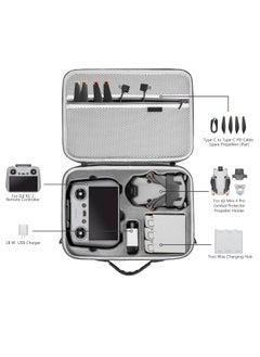 SYOSI Mini 4 Pro Carrying Case, Portable Travel Bag for DJI Mini 4 Pro Fly More Combo (DJI RC 2 Controller), Drone Shoulder Bag  - Image 2