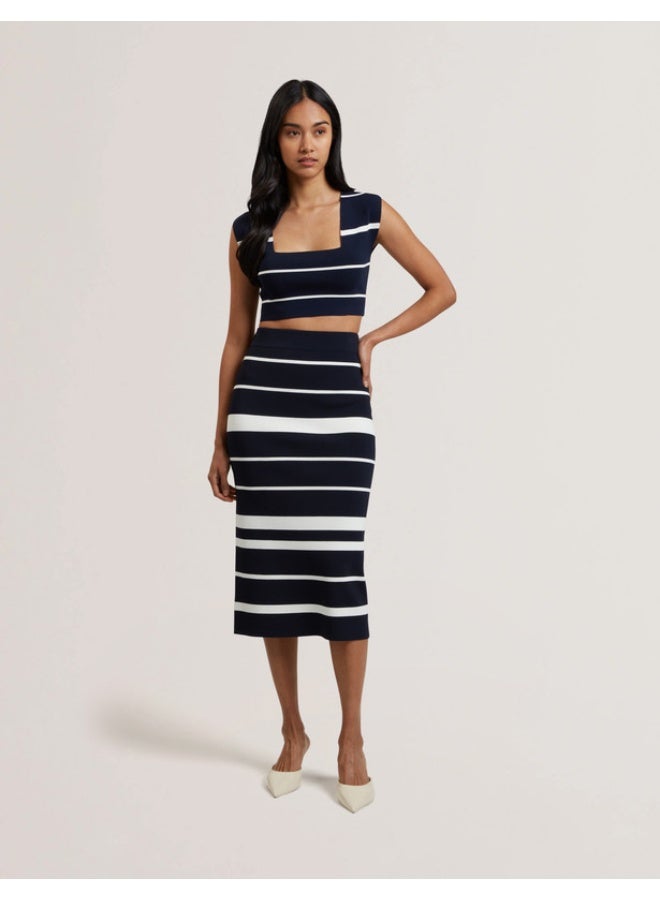 Ted Baker Striped Bodycon Knit Skirt - Image 1