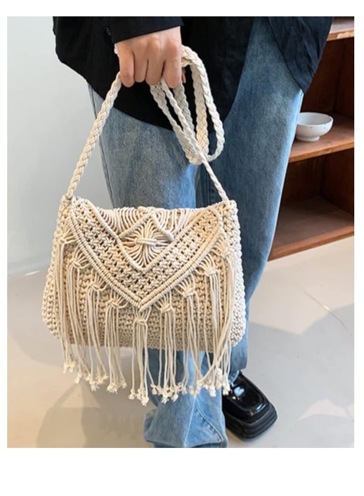 انتيكيانو شنطة يد نسائية فاخرة من المكرمية مصنوعة يدويا - Image 2