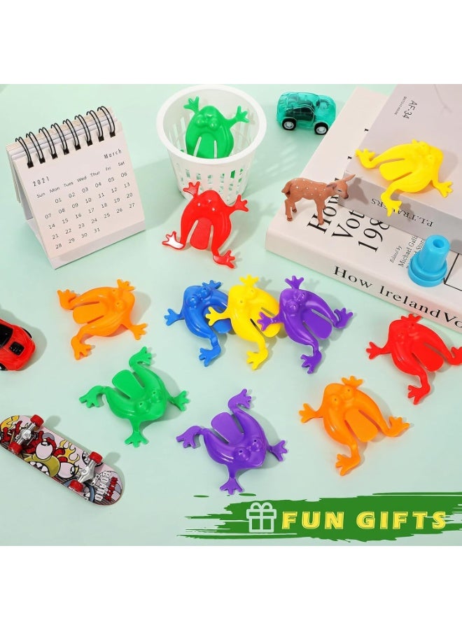 12 Pcs Jumping Frog Toy 2 Inches Assorted Colors Plastic Frogs Toys - Image 4