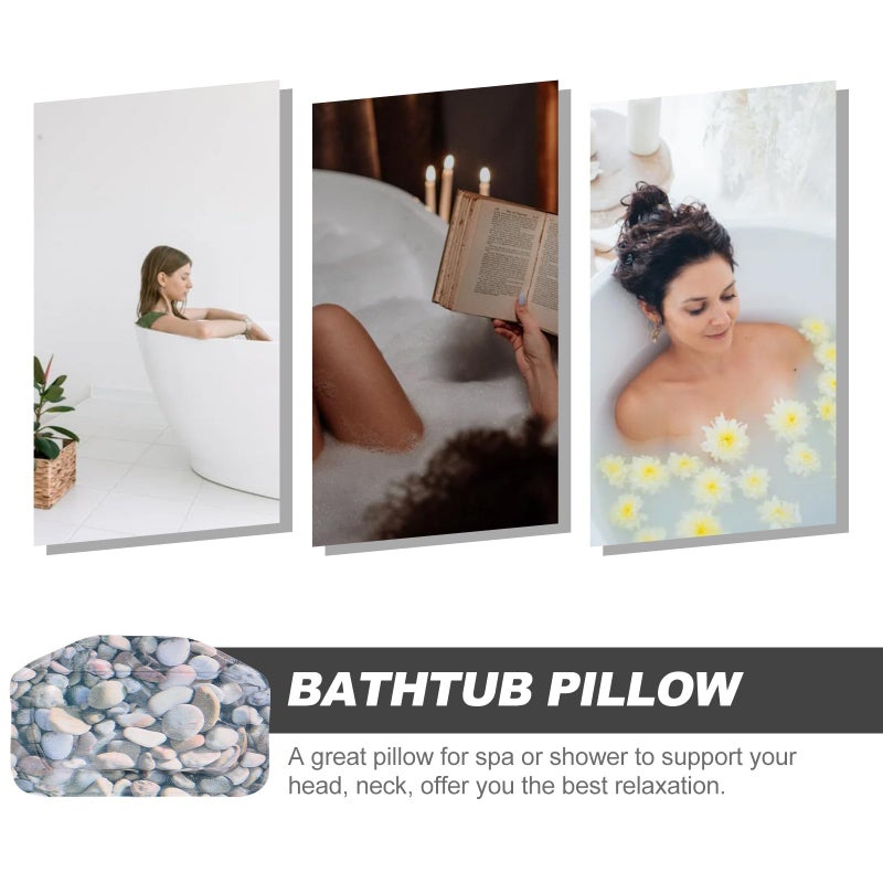 Bath Pillow With Suction Cups Foam Cushion Neck Head Support For Bathtub Spa - Image 4