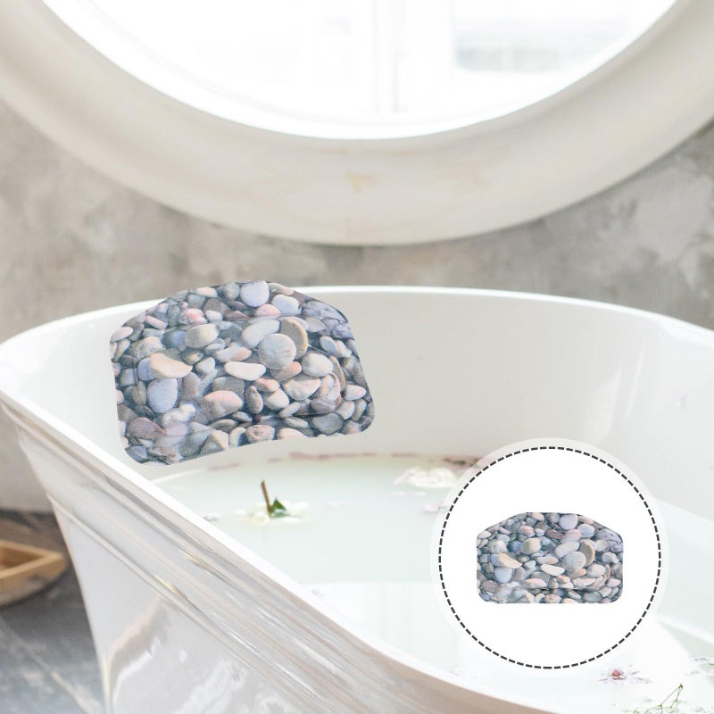 Bath Pillow With Suction Cups Foam Cushion Neck Head Support For Bathtub Spa - Image 5