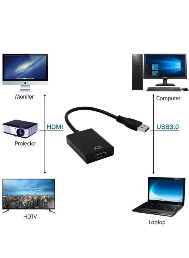 دوسالا محول USB 3.0 إلى HDMI لشاشة الكمبيوتر Mac Windows 11 10 8، محول HDMI USB لأجهزة الكمبيوتر المحمولة MacBook Pro، كابل USB3 HDMI لتوصيل شاشات متعددة على أجهزة الكمبيوتر المكتبية والتلفزيونات - Image 3