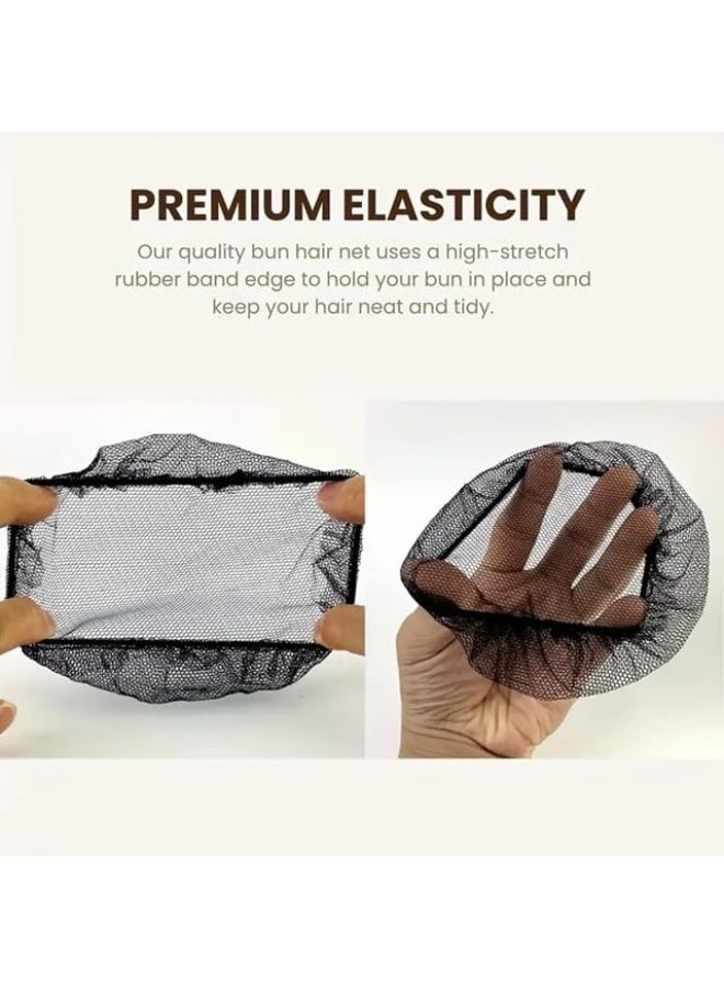 Elastic Hair Net for Buns, Fine Invisible Mesh Snood, Nylon, Universal Size, for Ballet, Food Service, and Professional Use - Image 2
