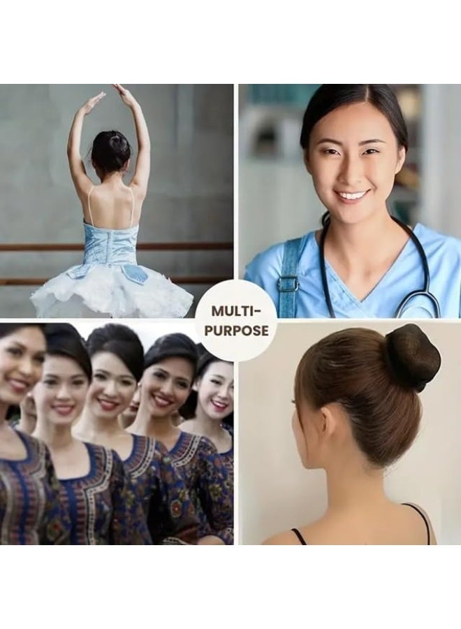 Elastic Hair Net for Buns, Fine Invisible Mesh Snood, Nylon, Universal Size, for Ballet, Food Service, and Professional Use - Image 3
