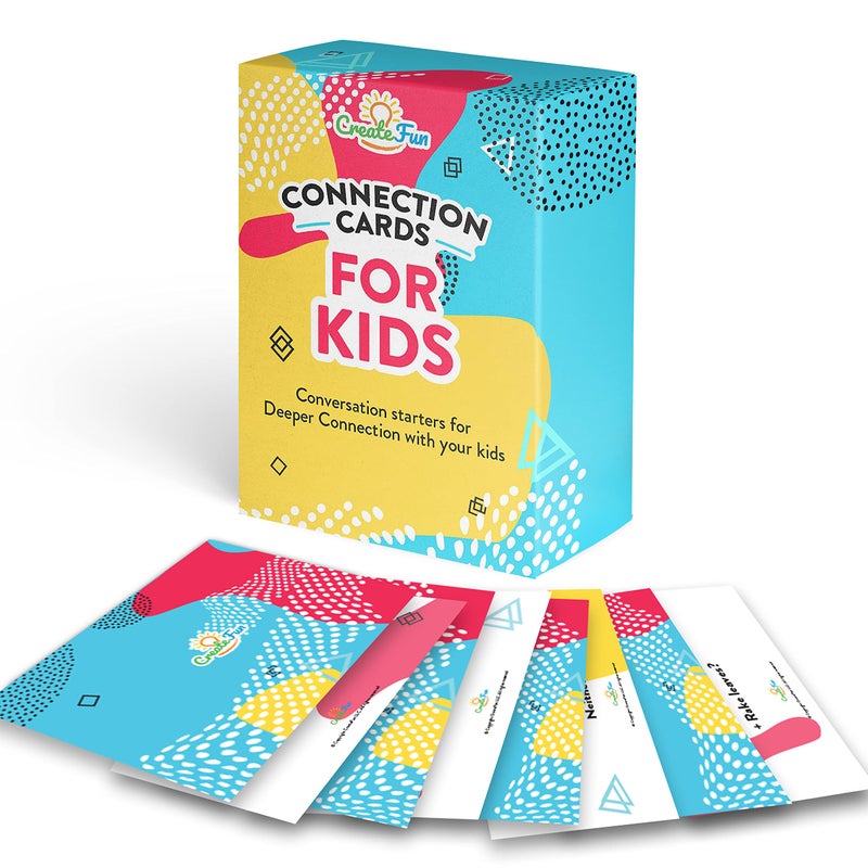 CreateFun Valentine's Day Gift for Kids - 101 Connection Cards - Engaging and Fun Conversation Cards for Ages 3 and Up to Help Improve Self-Confidence, Build Deeper Connections, and Strengthen Family Bonds - Image 1