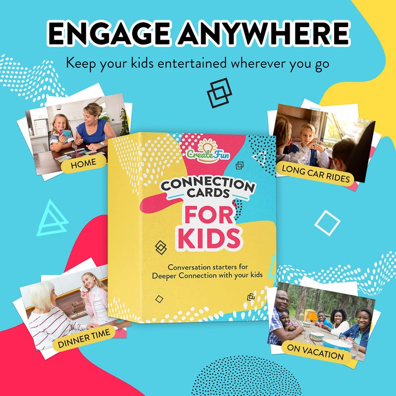 CreateFun Valentine's Day Gift for Kids - 101 Connection Cards - Engaging and Fun Conversation Cards for Ages 3 and Up to Help Improve Self-Confidence, Build Deeper Connections, and Strengthen Family Bonds - Image 4