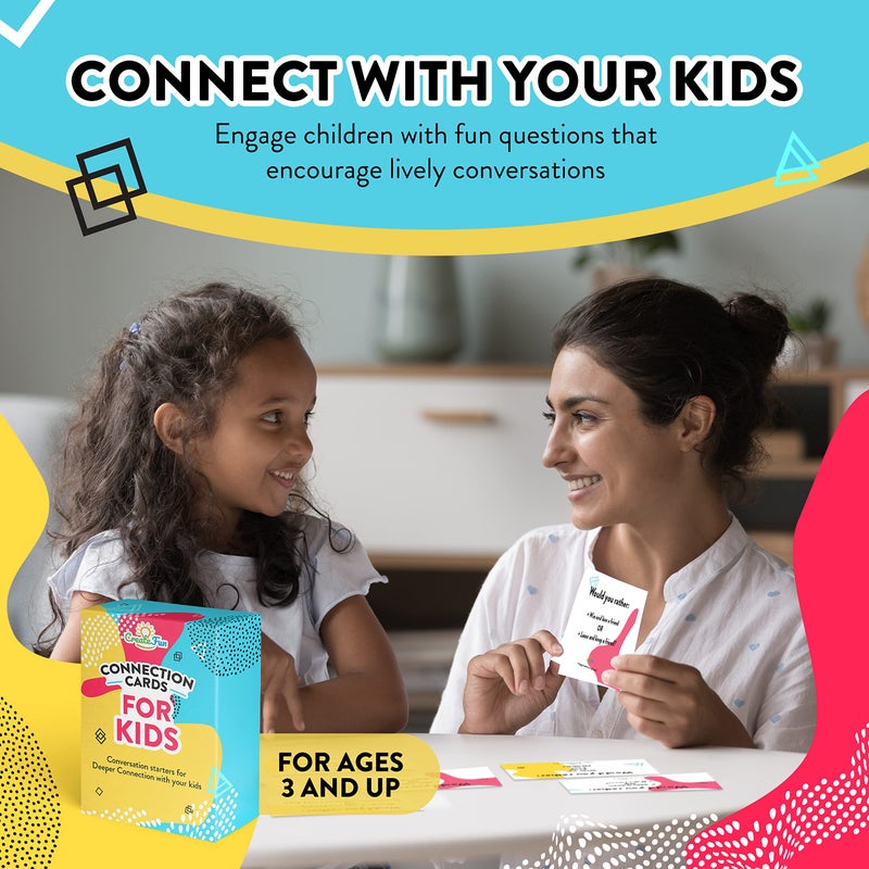 CreateFun Valentine's Day Gift for Kids - 101 Connection Cards - Engaging and Fun Conversation Cards for Ages 3 and Up to Help Improve Self-Confidence, Build Deeper Connections, and Strengthen Family Bonds - Image 2