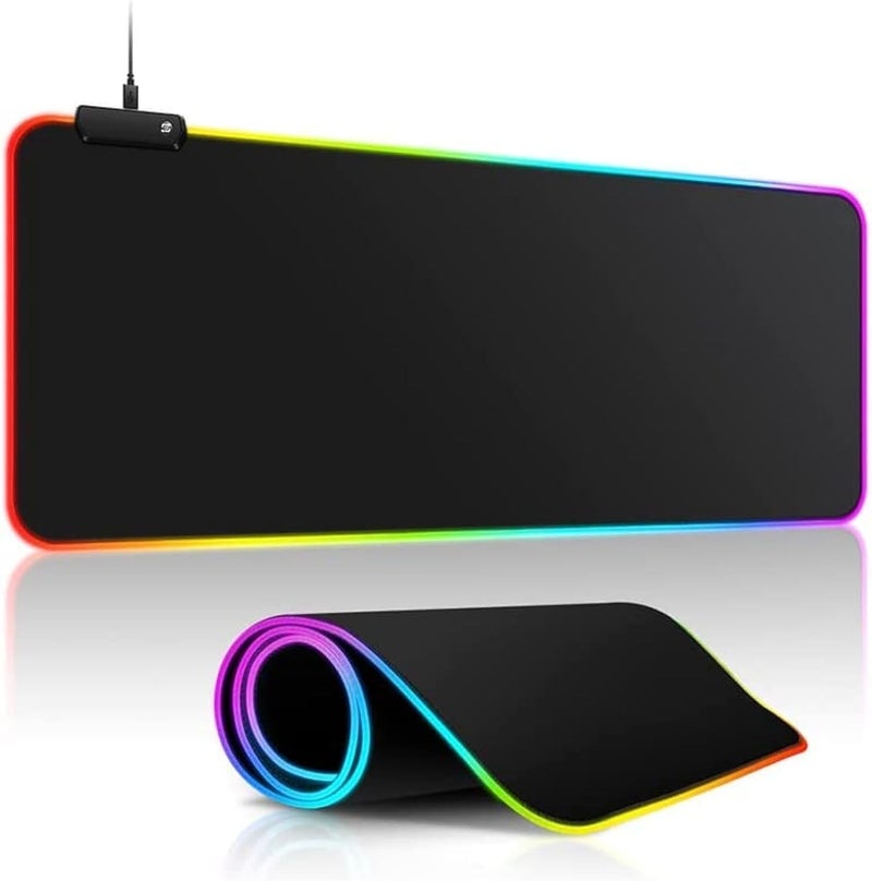 كاست ويف لوحة فأرة ألعاب RGB - حوّل تجربة ألعابك، 12 وضع إضاءة، مستويان للسطوع، سطح مقاوم للانزلاق ومضاد للماء، لوحة فأرة كبيرة ممتدة (31.5 × 11.8 بوصة) - Image 1