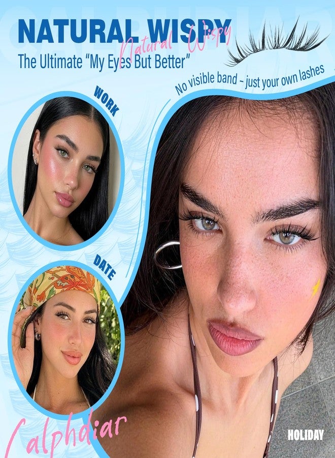 calphdiar Fox Eye Lash Clusters Manga Eyelash Clusters Wispy Clusters Eyelash Extensions 8-16mm Cat Eye Individual Lashes C-Curly Eyelash Extension with Spikes Cluster Lashes by calphdiar - Image 3