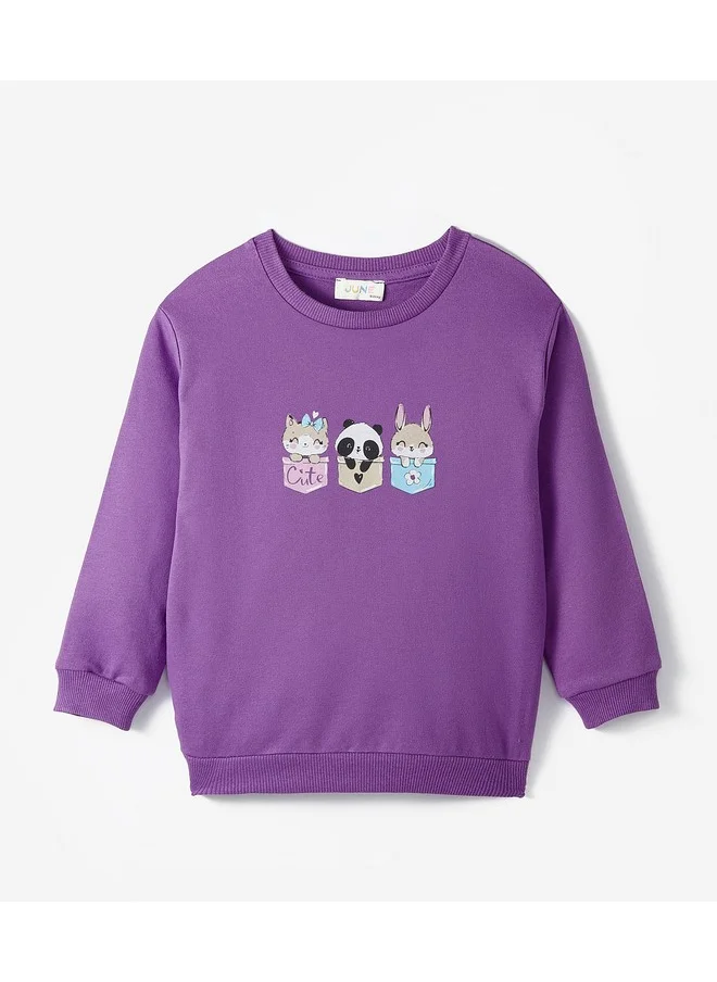 جون June Baby Cute Animals Sweatshirt Plum