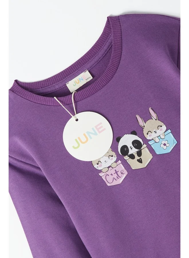 جون June Baby Cute Animals Sweatshirt Plum