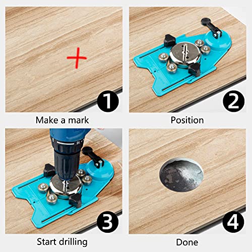 Jamiikury 8Pcs Tile Hole Saw Set,Diamond Drill Bit Hole Saw with Hole Saw Guide Jig Fixture, Suitable for Ceramic, Glass, Tile, Porcelain, Marble(26mm-80mm) - Image 5