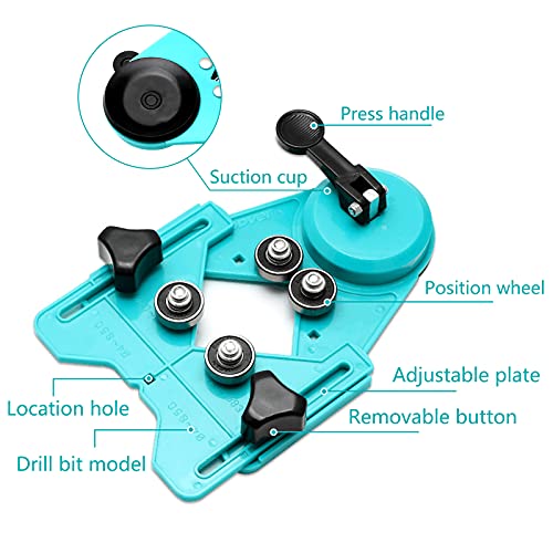 Jamiikury 8Pcs Tile Hole Saw Set,Diamond Drill Bit Hole Saw with Hole Saw Guide Jig Fixture, Suitable for Ceramic, Glass, Tile, Porcelain, Marble(26mm-80mm) - Image 4
