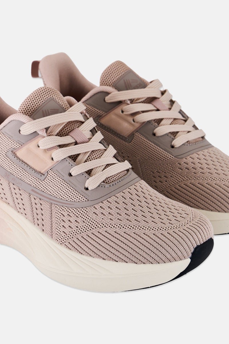 RBX Women Textile Upper Lace Up Hiking Shoes, Beige - Image 3