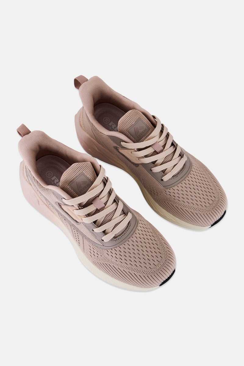 RBX Women Textile Upper Lace Up Hiking Shoes, Beige - Image 4