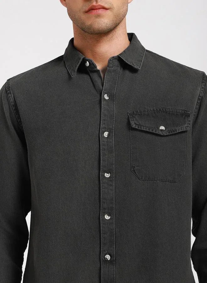 Dennis Lingo Slim Fit Casual Shirt with Flap Pocket