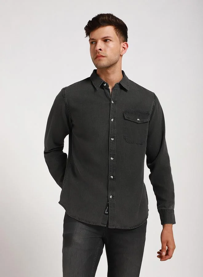 Dennis Lingo Slim Fit Casual Shirt with Flap Pocket