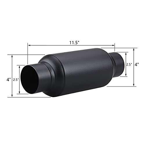 LCGP 2.5'' Inlet & 2.5" Outlet, Universal Resonator, 11.5'' Overall Length Stainless Steel Muffler/Weld On - Image 2
