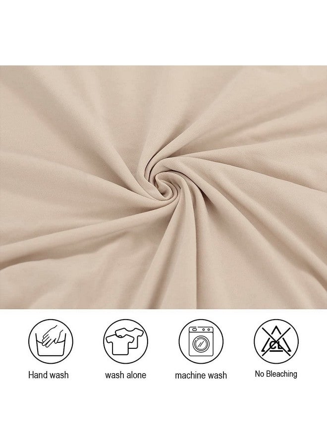 BRIDA® Stretchable Solid Plain Dining Chair Covers Elastic Chair Seat Case Protector, Slipcovers (6 Chair Cover, Cream), Polyester;Polyester Blend - Image 4