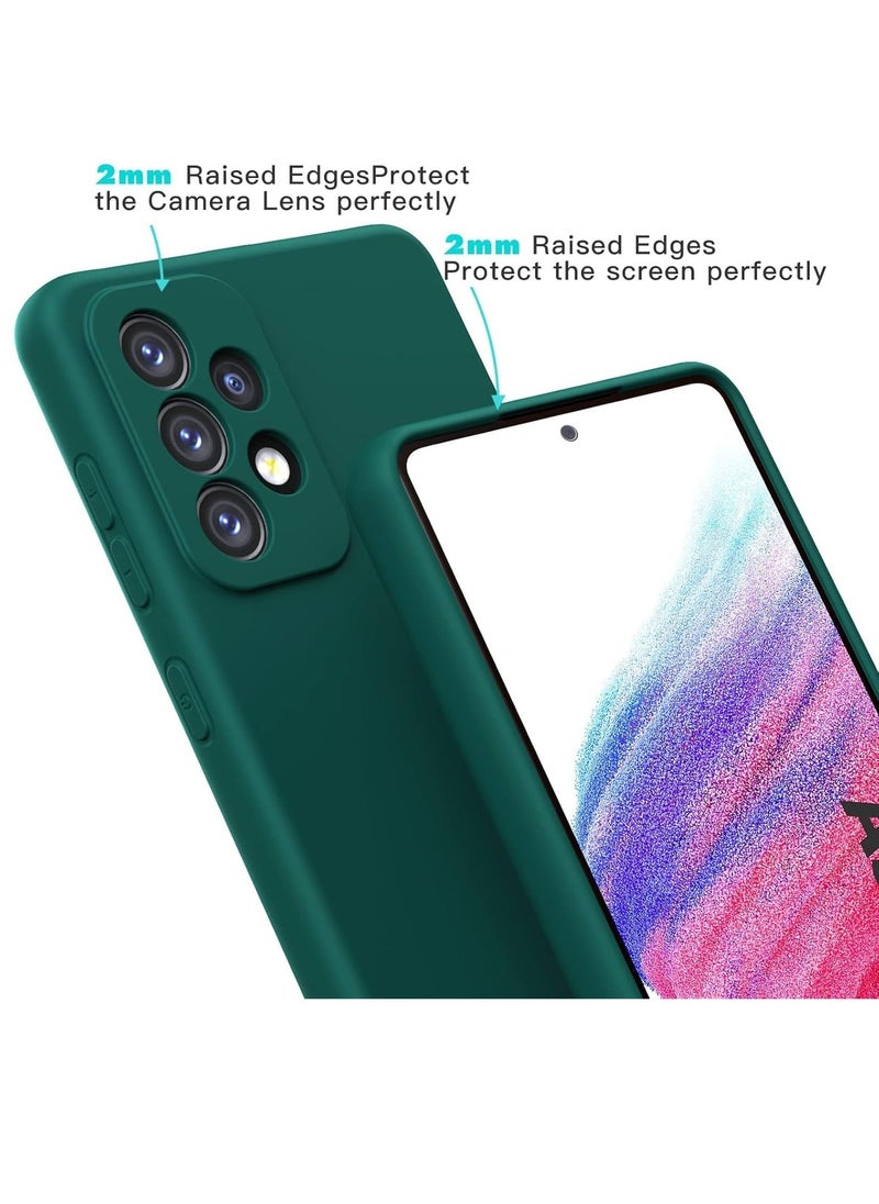 إيف حافظة سيليكون سائلة خضراء سميكة مقاومة للصدمات لهاتف Galaxy A13 4G - مطاط جل ناعم مع بطانة من الألياف الدقيقة - Image 3
