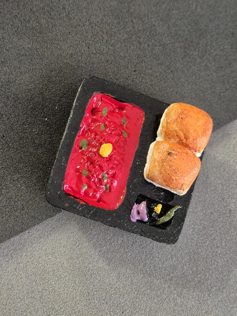 DT DECTONE Pao Bhaji Fridge Magnet Miniature Food 3D Fridge Magnet Best Souvenir Gift 100 Made in India - Image 2