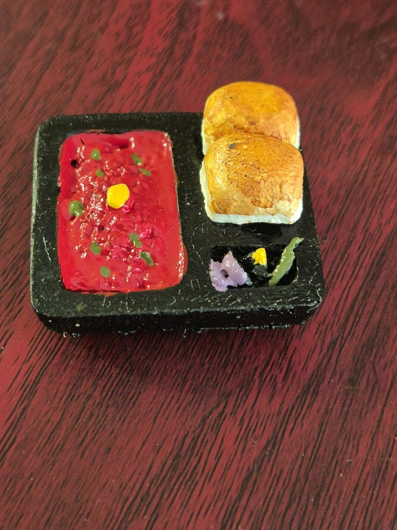 DT DECTONE Pao Bhaji Fridge Magnet Miniature Food 3D Fridge Magnet Best Souvenir Gift 100 Made in India - Image 5