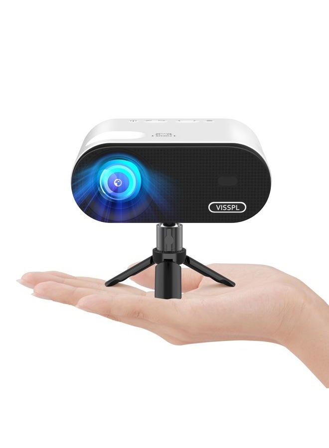 VISSPL Mini Projector with WiFi and Bluetooth, VISSPL Full HD 1080P Projector, Portable Outdoor Projector with Tripod, Home Theater Movie Phone Projector Compatible with Android/iOS/Windows/TV Stick/HDMI/USB - Image 1