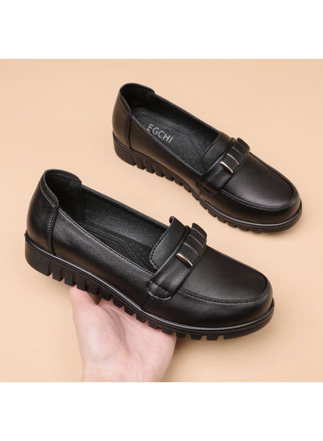 Egchi Women's Slip-on Outdoor Casual Nurse Shoes With Non-slip Soft Sole H7522 Black Size 39 - Image 2