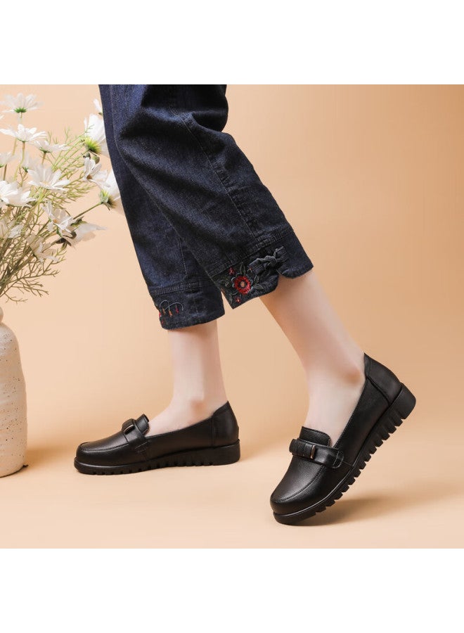 Egchi Women's Slip-on Outdoor Casual Nurse Shoes With Non-slip Soft Sole H7522 Black Size 39 - Image 3