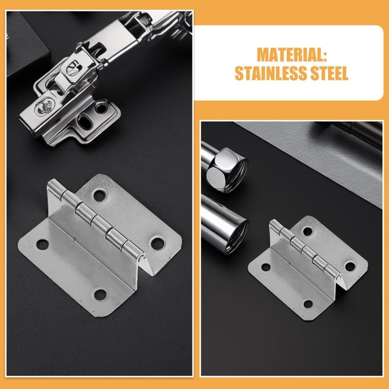 8pcs 180 Degree Four Fold Stainless Steel Butt Cabinet Hinges For Furniture And Cabinet Doors - Image 4