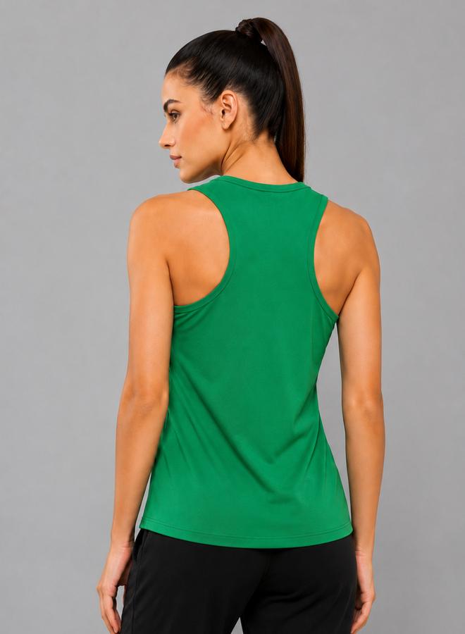 Take Two Green Solid Sleeveless Activewear Top By Lazzycat - Image 4