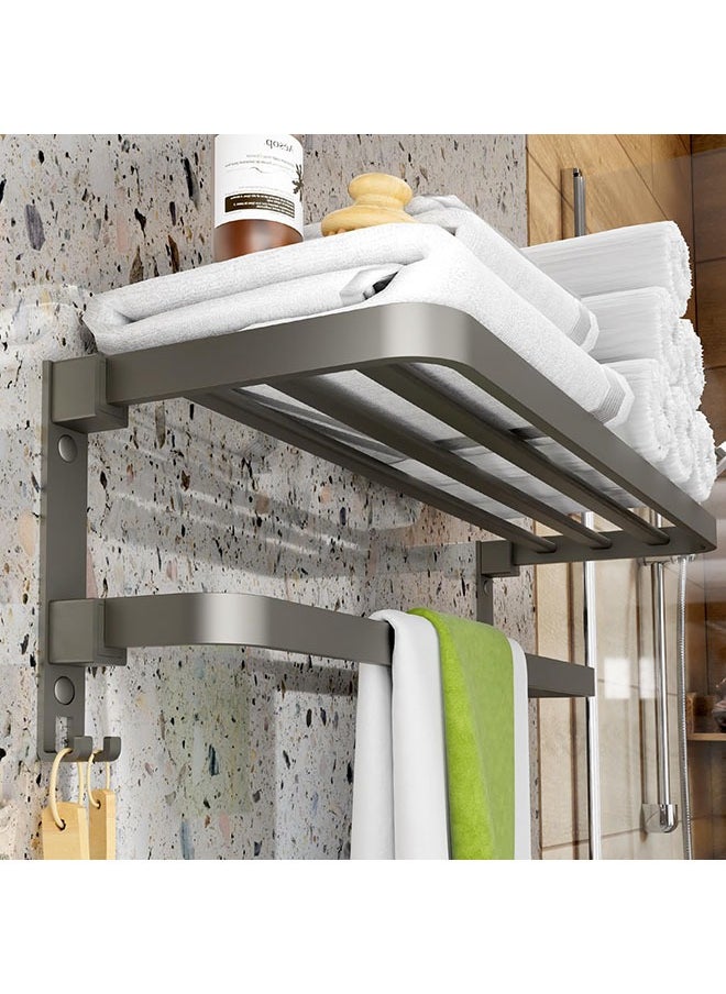 Arabest - Towel rack storage rack without drilling bathroom 40cm space aluminum wall-mounted towel rack rust-proof and waterproof suitable for bathroom kitchen - Image 1