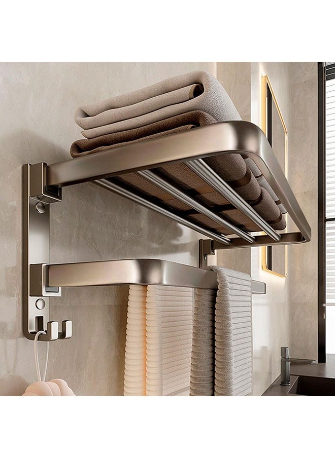 Arabest Towel rack storage rack without drilling bathroom 40cm space aluminum wall-mounted towel rack rust-proof and waterproof suitable for bathroom kitchen  - Image 3