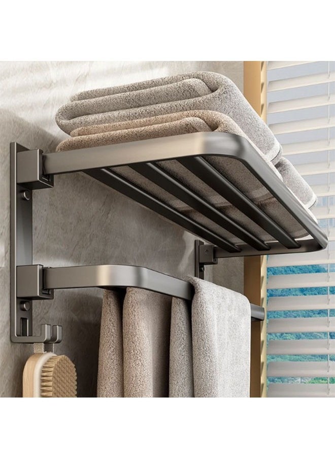 Arabest Towel rack storage rack without drilling bathroom 40cm space aluminum wall-mounted towel rack rust-proof and waterproof suitable for bathroom kitchen  - Image 4