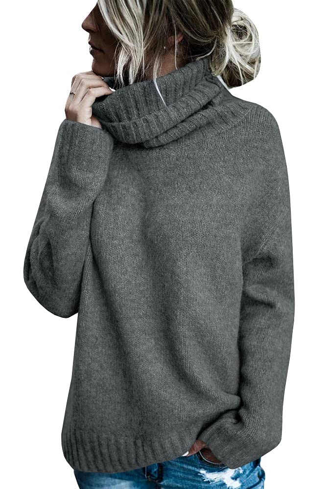 FISACE Womens Oversized Turtleneck Pullover Sweater Cable Knit Long Sleeve Sweater Tops - Image 1