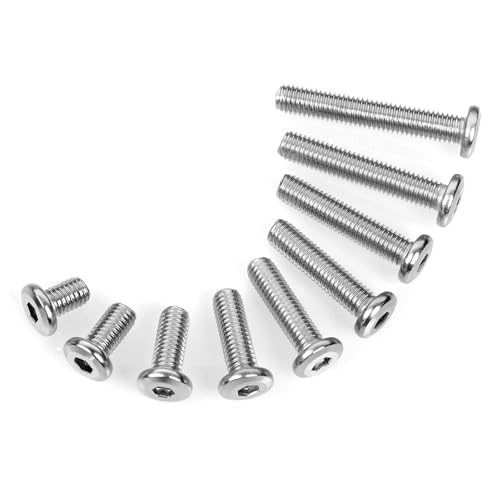 Mywish M6 x 60mm 30Pcs Silver Flat Head Hex Socket Cap Screws Bolts, 304 Stainless Steel Furniture Bolts Full Thread & Hex Spanner - Image 5