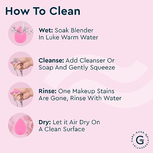 GUBB Professional Makeup Sponge Beauty Blender For Face Makeup - soft on skin |easy to hold | blends make up easily | Ideal for women | Suitable all skin types - Light Pink - Image 3