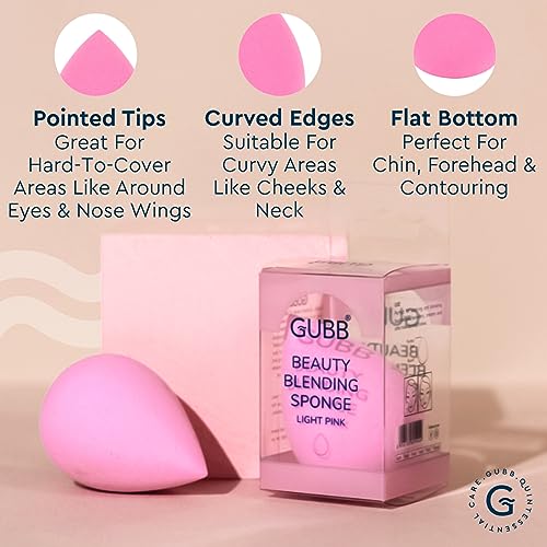 GUBB Professional Makeup Sponge Beauty Blender For Face Makeup - soft on skin |easy to hold | blends make up easily | Ideal for women | Suitable all skin types - Light Pink - Image 5