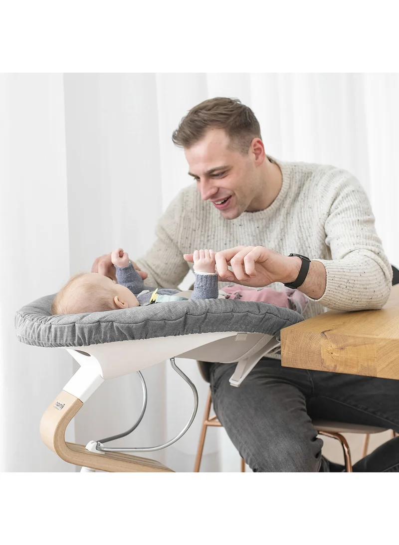STOKKE Nomi Newborn Set For Baby Chair Includes 5 - Point Safety Harness And Reversibile, Washable Textile Setfits Nomi Baby High Chair - White/ Grey Blue