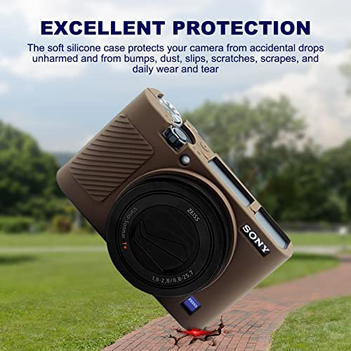 Easy Hood غطاء سهل لهاتف RX100 VII، غلاف واقي من السيليكون الناعم لحماية كاميرا سوني DSC-RX100 III RX100 V RX100 IV RX100 VII الرقمية (بني) - Image 2