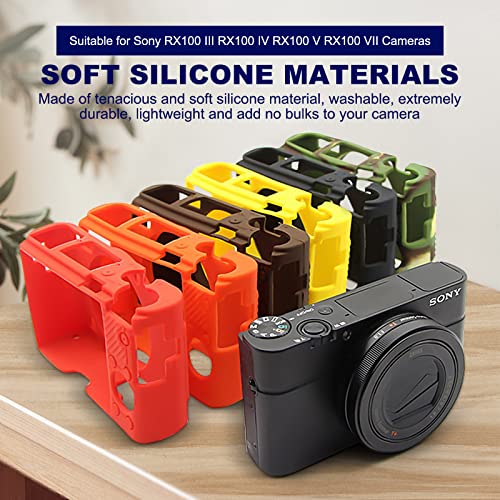 Easy Hood غطاء سهل لهاتف RX100 VII، غلاف واقي من السيليكون الناعم لحماية كاميرا سوني DSC-RX100 III RX100 V RX100 IV RX100 VII الرقمية (بني) - Image 3