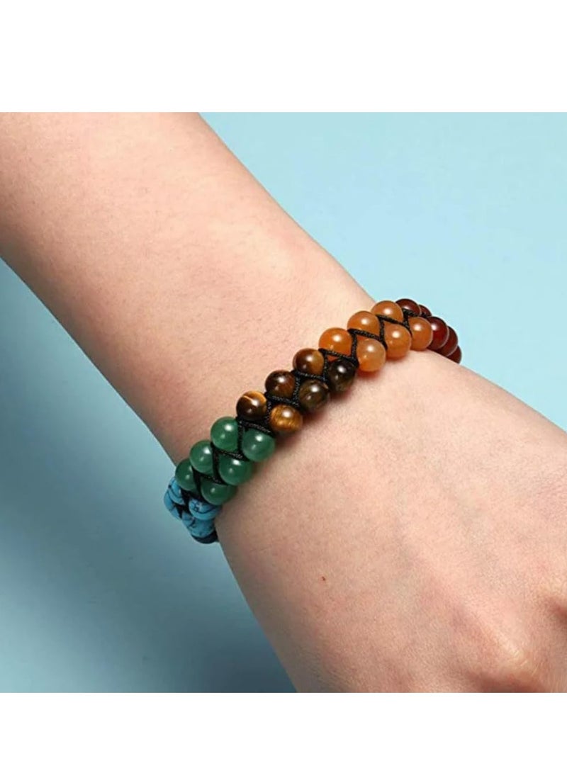 أوزيغالور سلسلة الخاتم الشفاء بحبيبات الأحجار الطبيعية، خاتمات الشفاء بحبيبات الشكرا للنساء والرجال، سلسلة الخاتم مع حبيبات الكريستال الحقيقية وهدايا الأحجار” - Image 4