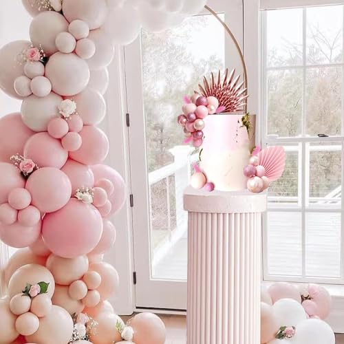LEFUBABY 38 PCS Balls Cake Toppers Palm Leaves Cake Decorations for Birthday Wedding Baby Shower Party Supplies (Rose Gold) - Image 3