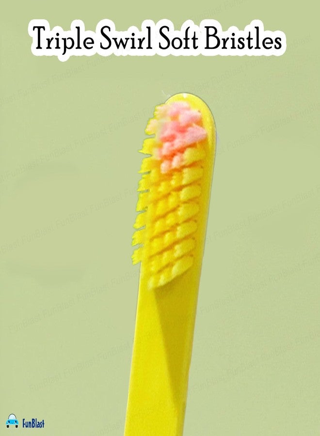 FunBlast Tooth Brush Set - Pack of 5 Pcs Toothbrush for Kids & Adults, Triple Swirl Soft Bristles for Sensitive Teeth, Toothbrush Soft Bristles Manual Tooth Brush for Adults (Multicolour) (Multicolors, Pack of 5) - Image 5