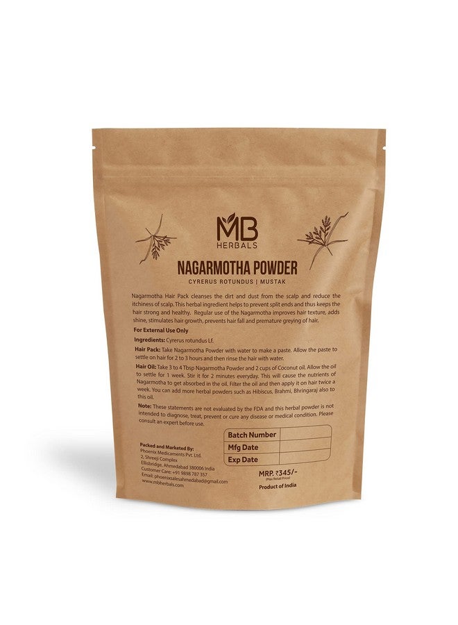 MB Herbals Nagarmotha Powder 227 Gram | Half Pound | Cyperus rotundus | Nut Grass | Mustha | Shacao | Hair Care | Hair Growth | Prevents Split Ends - Image 2