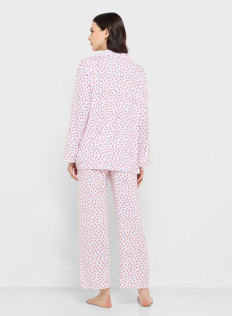 Ginger Cotton Button Up Shirt & Pyjama Set  - Image 2