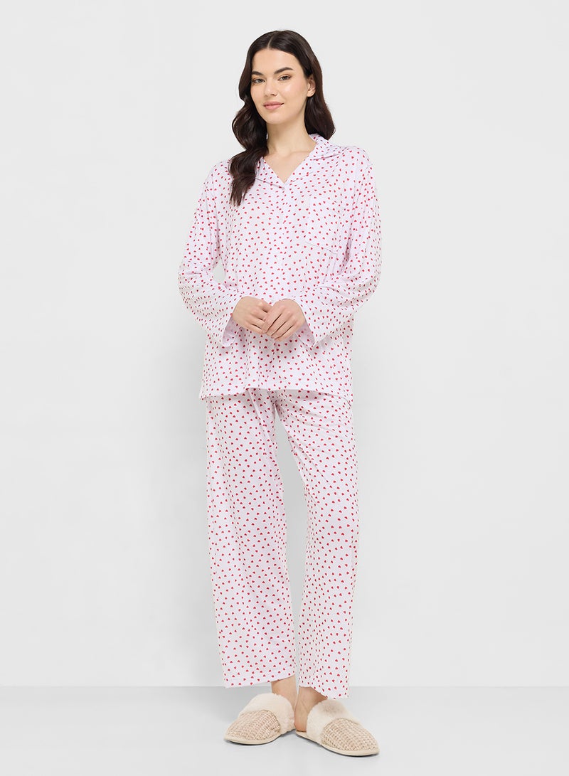 Ginger Cotton Button Up Shirt & Pyjama Set  - Image 5