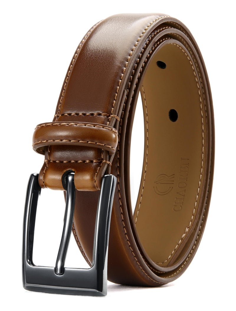 CHAOREN Mens Dress Belt - Brown Leather Belt for Men 1 1/8" Formal - Perfect Companion to Mens Dress Shoes - Image 1