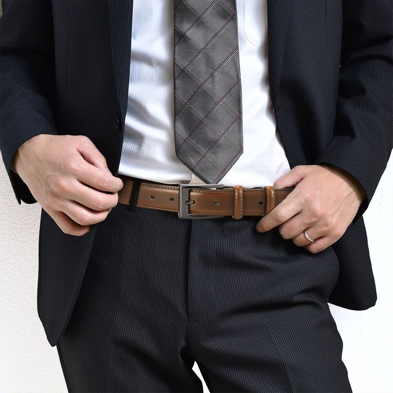 CHAOREN Mens Dress Belt - Brown Leather Belt for Men 1 1/8" Formal - Perfect Companion to Mens Dress Shoes - Image 3